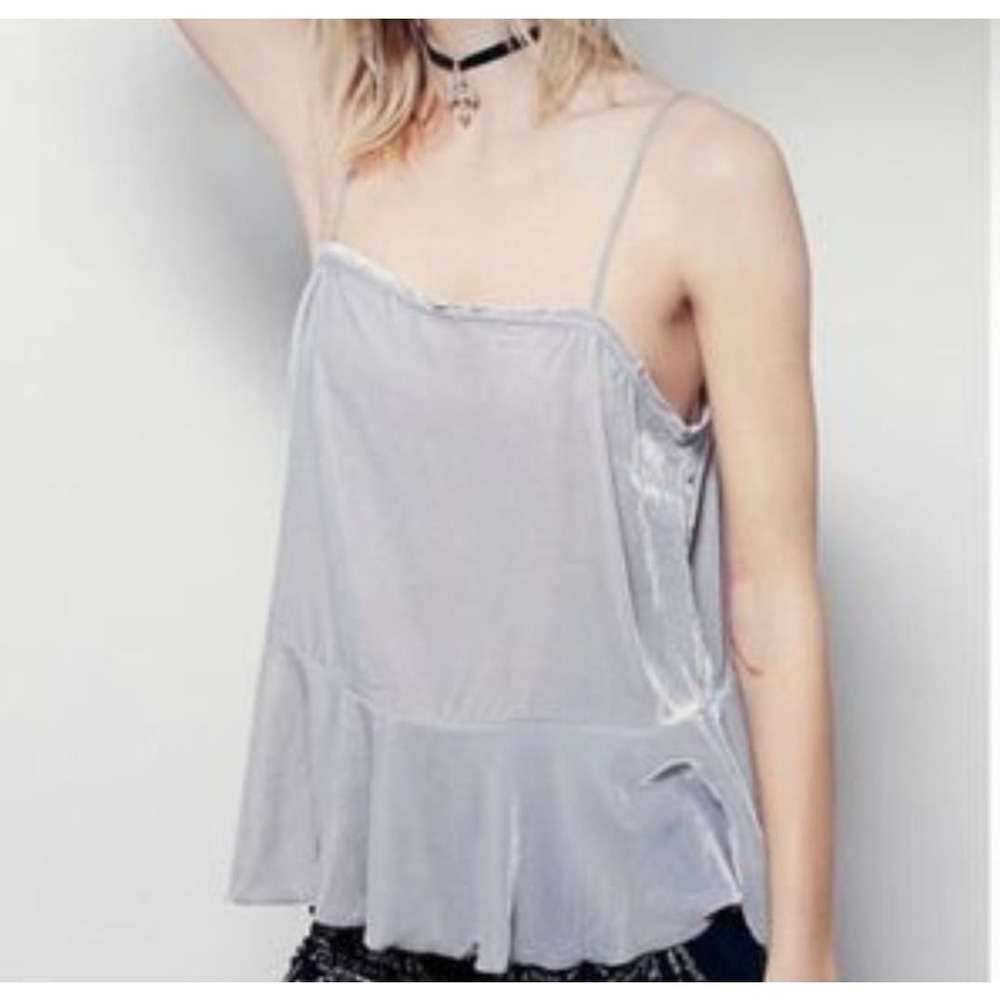 Free Peope Grey Silver Velvet Strappy Flowy Women's Boho Sz S